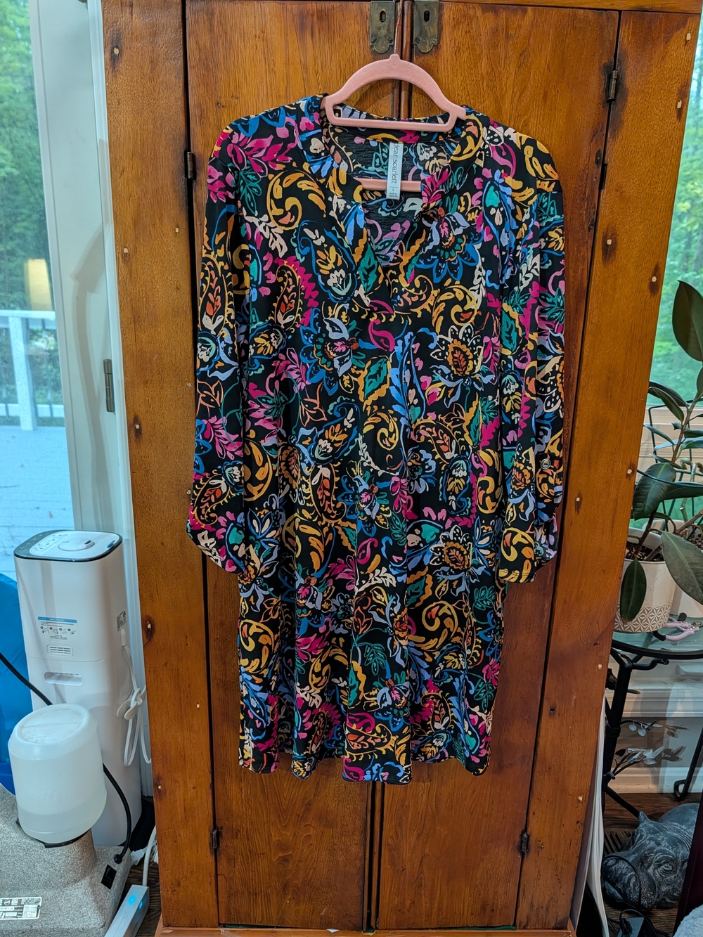 Women's Dear Scarlett Lizzie Fall Dress Black With Multicolor Paisley And Floral